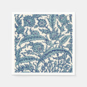 Serviette En Papier Motif arabe Floral Orné Bleu (Devant)