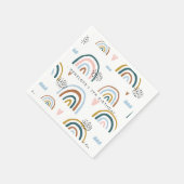 Serviette En Papier Motif arc-en-ciel aquarelle | Personnalisé (Coin)