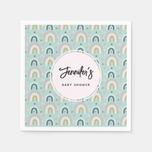 Serviette En Papier Motif arc-en-ciel blanc mignon