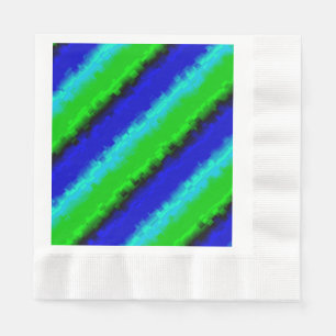 Serviette En Papier Motif arc-en-ciel bleu vert abstrait 3D