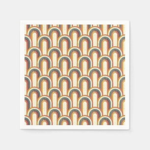 Serviette En Papier Motif arc-en-ciel coloré d'inspiration rétro