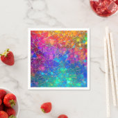 Serviette En Papier Motif arc-en-ciel en verre tendu (En situation)
