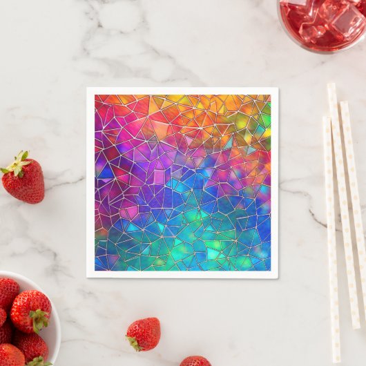 Serviette En Papier Motif arc-en-ciel en verre tendu (En situation)