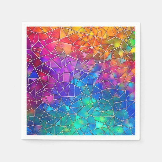 Serviette En Papier Motif arc-en-ciel en verre tendu (Devant)