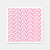 Serviette En Papier Motif arc-en-ciel rose vif (Devant)