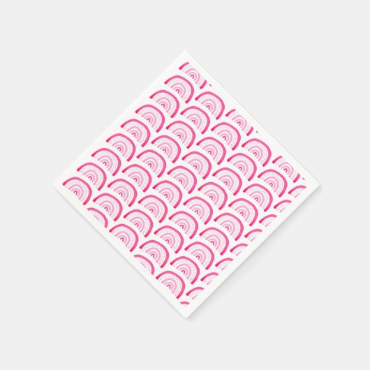 Serviette En Papier Motif arc-en-ciel rose vif (Coin)
