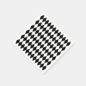 Serviette En Papier Motif arlequin Diamant Noir & Blanc (Coin)