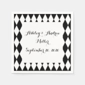 Serviette En Papier Motif arlequin noir blanc (Devant)