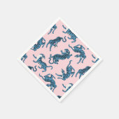 Serviette En Papier Motif asiatique de tigre bleu (Coin)