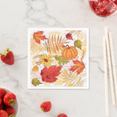 Serviette En Papier Motif automne (En situation)