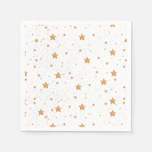 Serviette En Papier motif aux étoiles d'or (Devant)