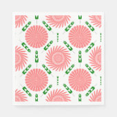 Serviette En Papier motif aux fleurs roses (Devant)