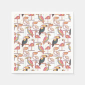 Serviette En Papier Motif Aux Oiseaux Tropicaux (Devant)
