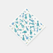 Serviette En Papier Motif Avec Poisson Et Estarfish (Coin)