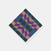 Serviette En Papier Motif Aztec bleu violet (Coin)