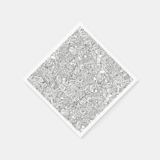 Serviette En Papier Motif B&W Médicale (Coin)