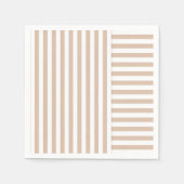 Serviette En Papier motif beige blanc rayé (Devant)