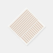 Serviette En Papier motif beige blanc rayé (Coin)