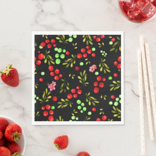 Serviette En Papier Motif Berries (En situation)