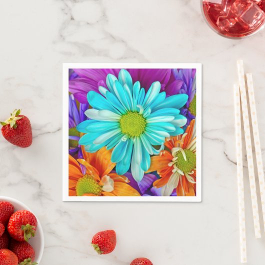 Serviette En Papier Motif Big Daisy (En situation)