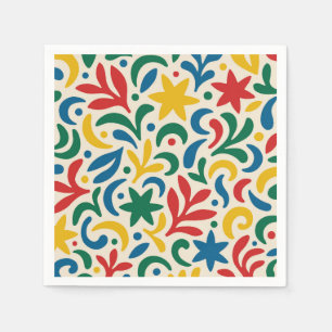 Serviette En Papier Motif biophile moderne du milieu du siècle