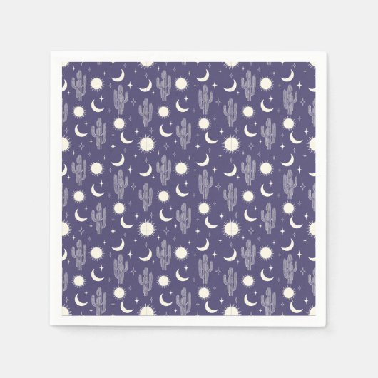 Serviette En Papier Motif blanc Cactus (Devant)