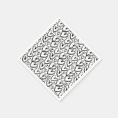 Serviette En Papier Motif blanc noir de couleur moderne (Coin)