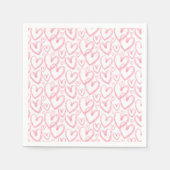 Serviette En Papier Motif blanc rose-coeur moderne (Devant)