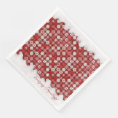 Serviette En Papier Motif blanc rouge Noël #13 ID1009 (Coin)