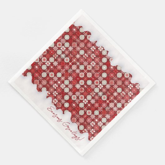 Serviette En Papier Motif blanc rouge Noël #13 ID1009 (Coin)