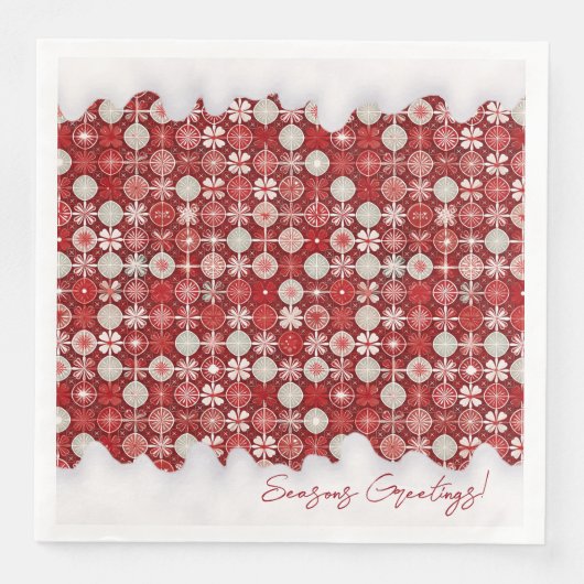Serviette En Papier Motif blanc rouge Noël #13 ID1009 (Devant)