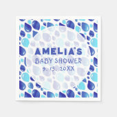 Serviette En Papier Motif bleu Bébé  Baby shower fille (Devant)
