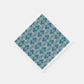 Serviette En Papier motif bleu et vert avec un arrière - plan blanc (Coin)