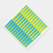 Serviette En Papier Motif bleu jaune vert rayé (Coin)