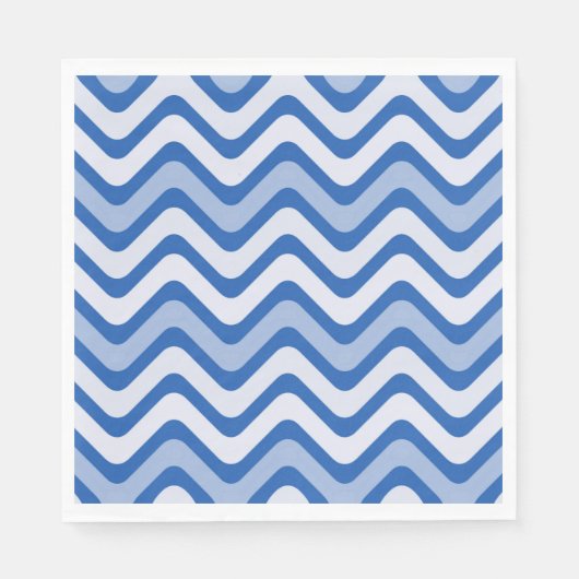 Serviette En Papier Motif bleu ondulé (Devant)