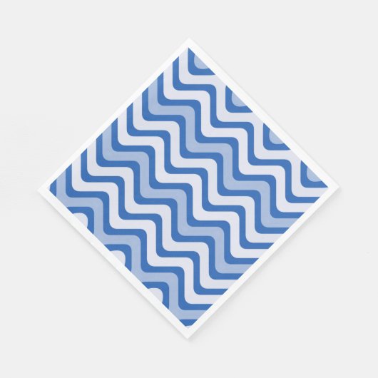 Serviette En Papier Motif bleu ondulé (Coin)