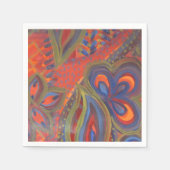 Serviette En Papier motif bleu orange (Devant)