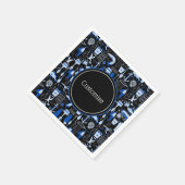 Serviette En Papier Motif bleu pêche Personnalisé (Coin)