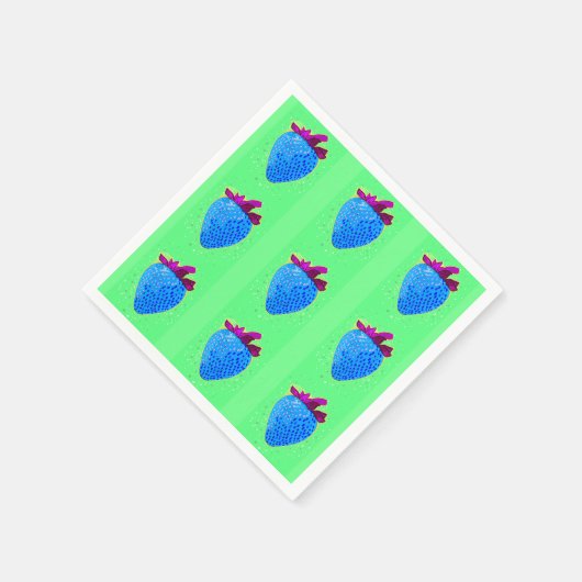 Serviette En Papier Motif bleu Pop Art Strawberry (Coin)