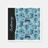 Serviette En Papier Motif bleu vapeur (Devant)