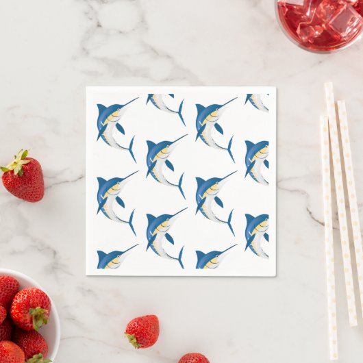 Serviette En Papier Motif Blue Marlin (En situation)
