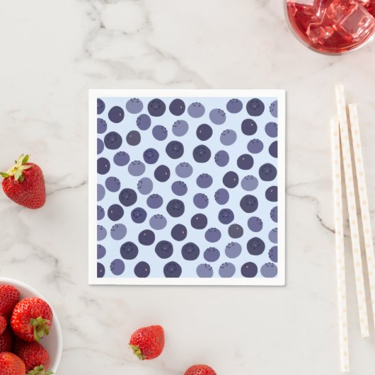 Serviette En Papier Motif Blueberry (En situation)