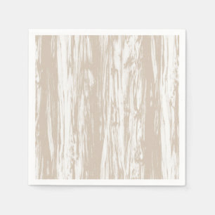 Serviette En Papier Motif bois flotté - taupe et blanc