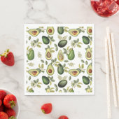 Serviette En Papier Motif botanique Aquarelle Avocado (En situation)