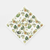 Serviette En Papier Motif botanique Aquarelle Avocado (Coin)