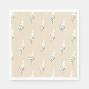 Serviette En Papier Motif botanique beige floral