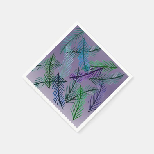 Serviette En Papier Motif botanique en papier violet serviettes (Coin)