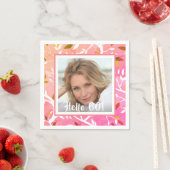 Serviette En Papier Motif botanique rose (En situation)