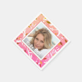 Serviette En Papier Motif botanique rose (Coin)