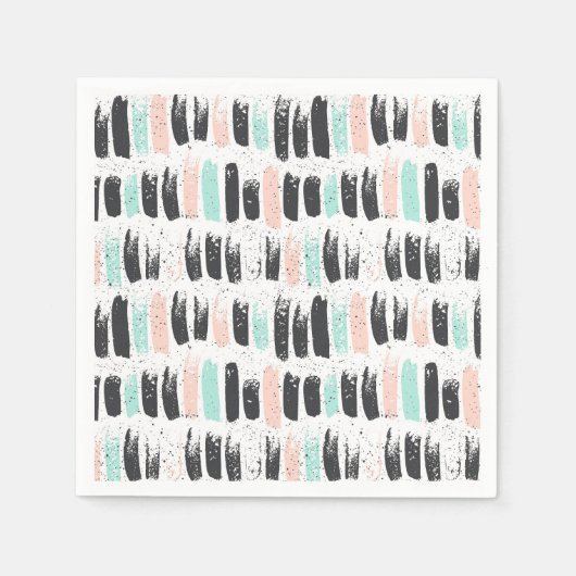 Serviette En Papier Motif Brosses et traits d'encre (Devant)